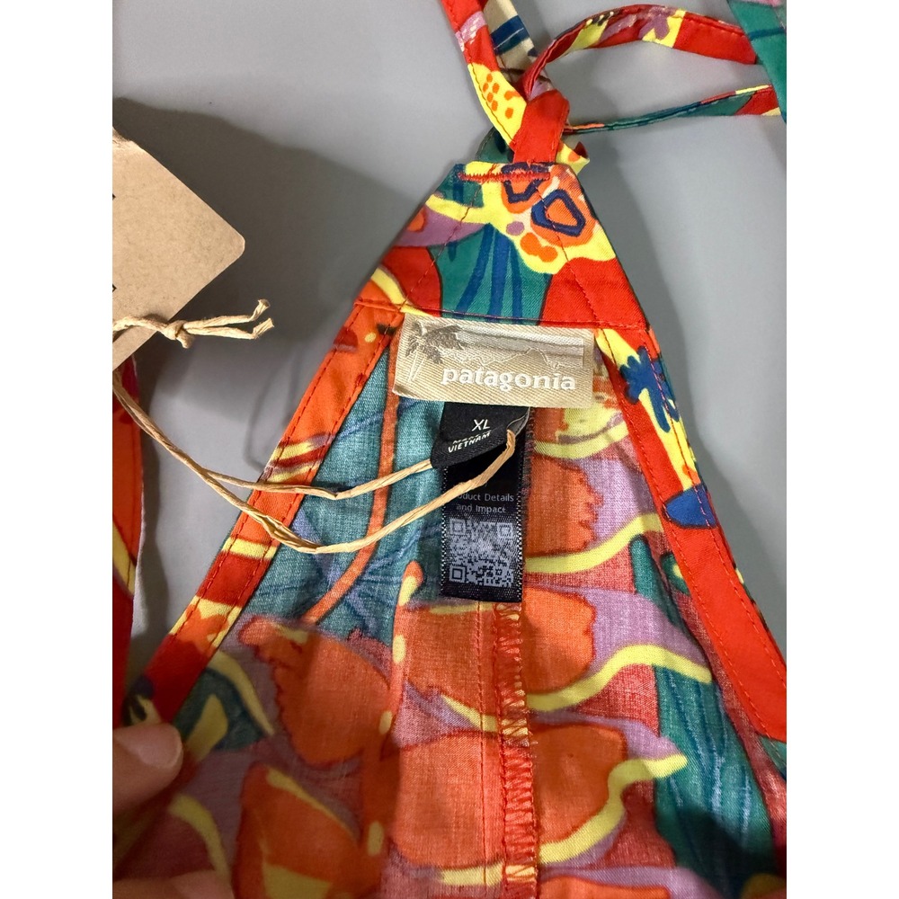 Patagonia Tidal Threads Romper Womens XL Orange Floral Lyocell 75125 NWT - Picture 2 of 6